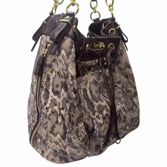 Coach Madison Python Large Marielle Drawstring Shoulder Bucket Bag - Picture 3 of 11